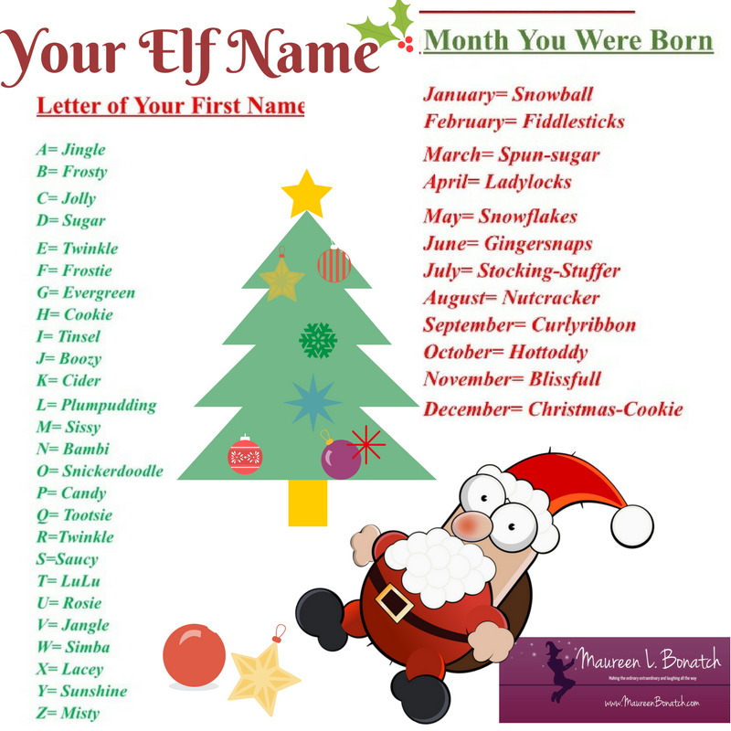 Your Elf Name - Author Maureen L. Bonatch